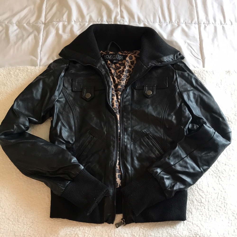 Black leather jacket